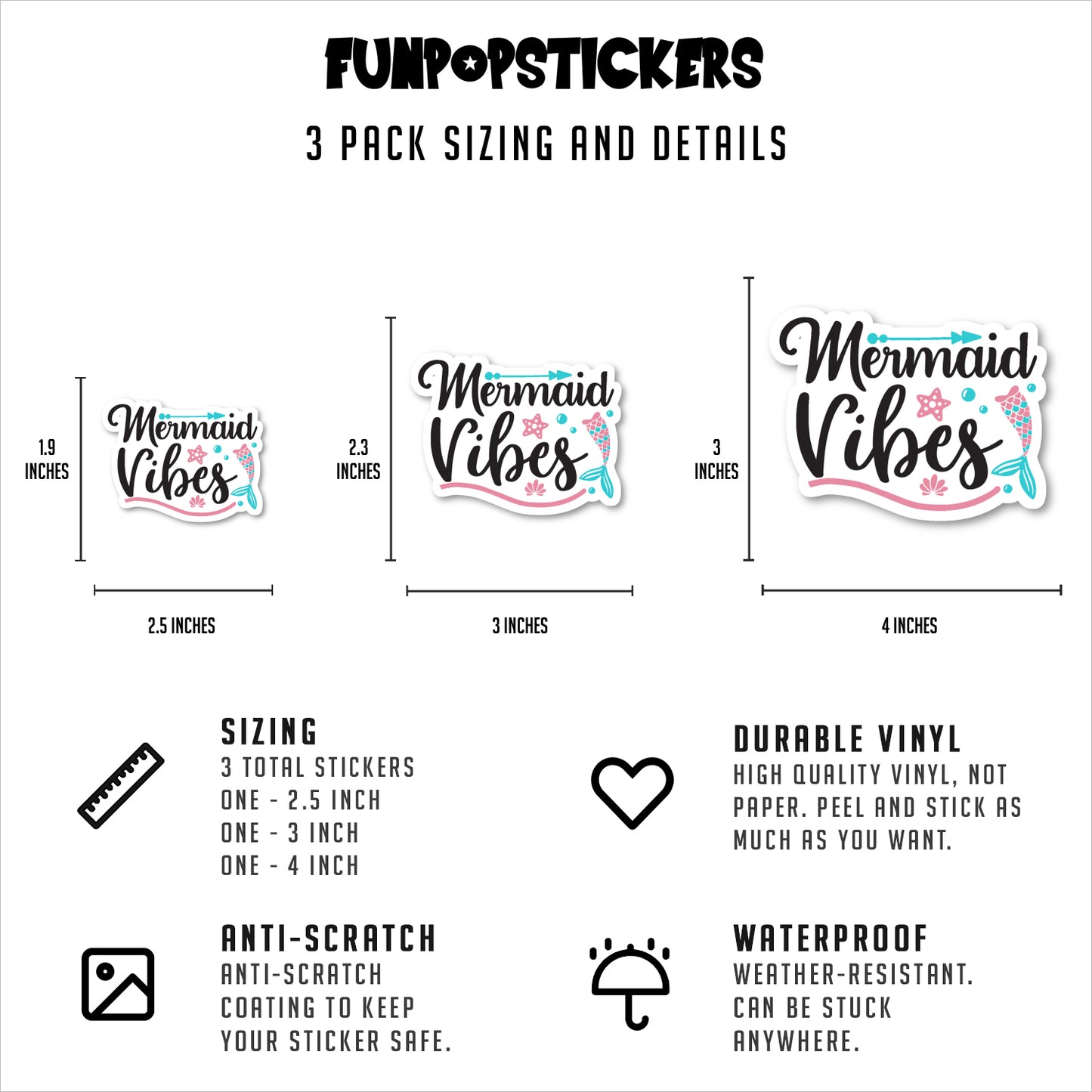 Mermaid Vibes Vinyl Stickers