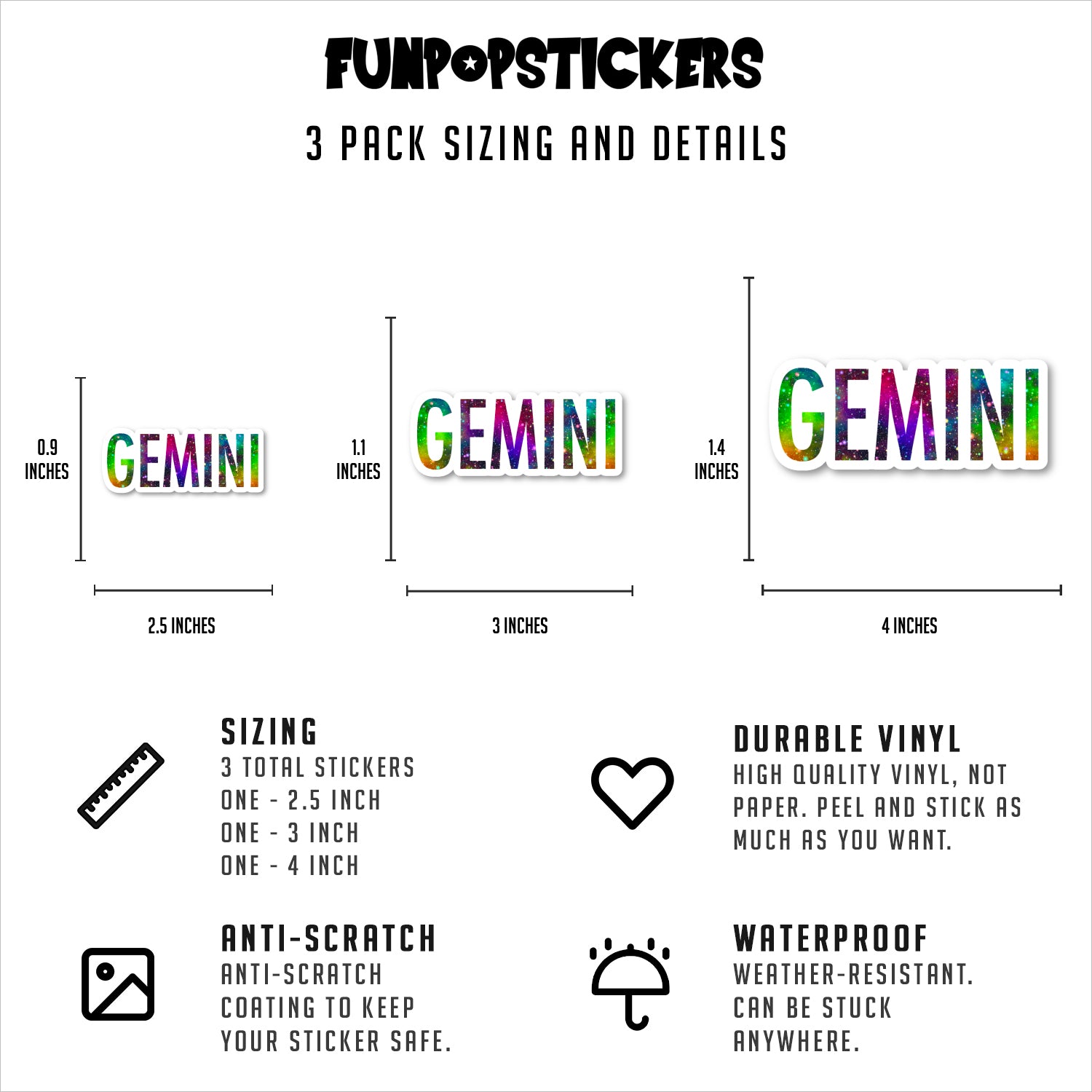 Gemini Astrology Sign Vinyl Stickers