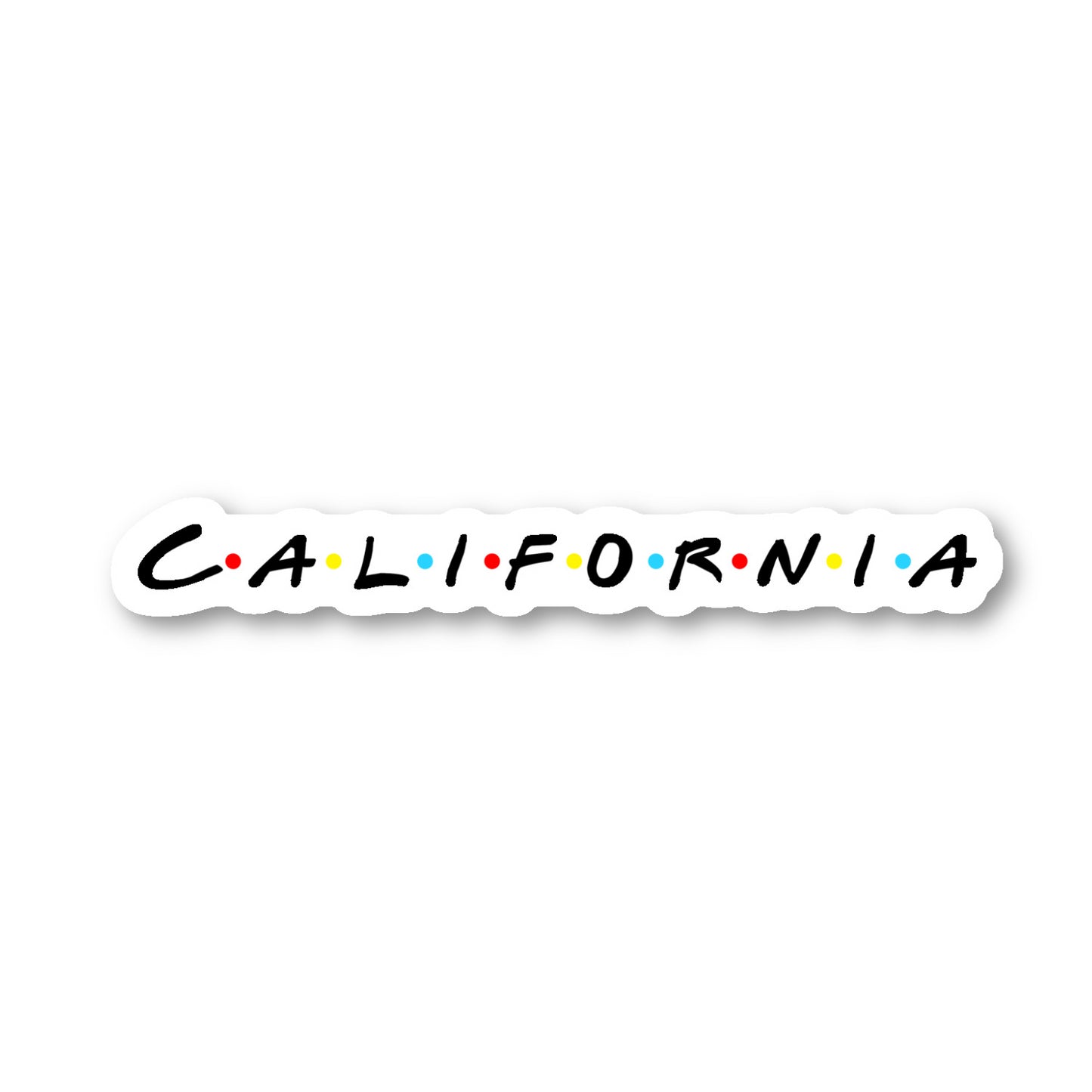 California Friends Text Vibe Vinyl Sticker