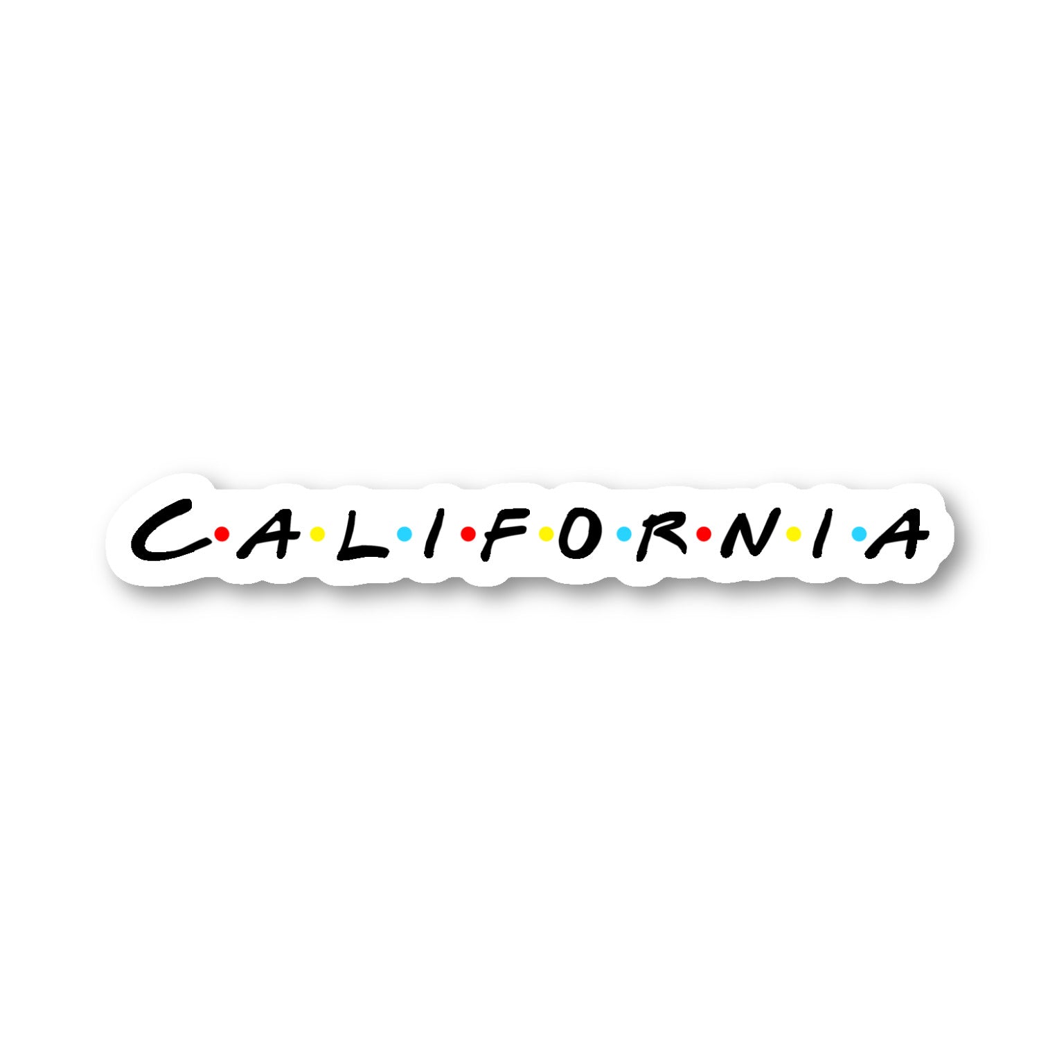 California Friends Text Vibe Vinyl Sticker