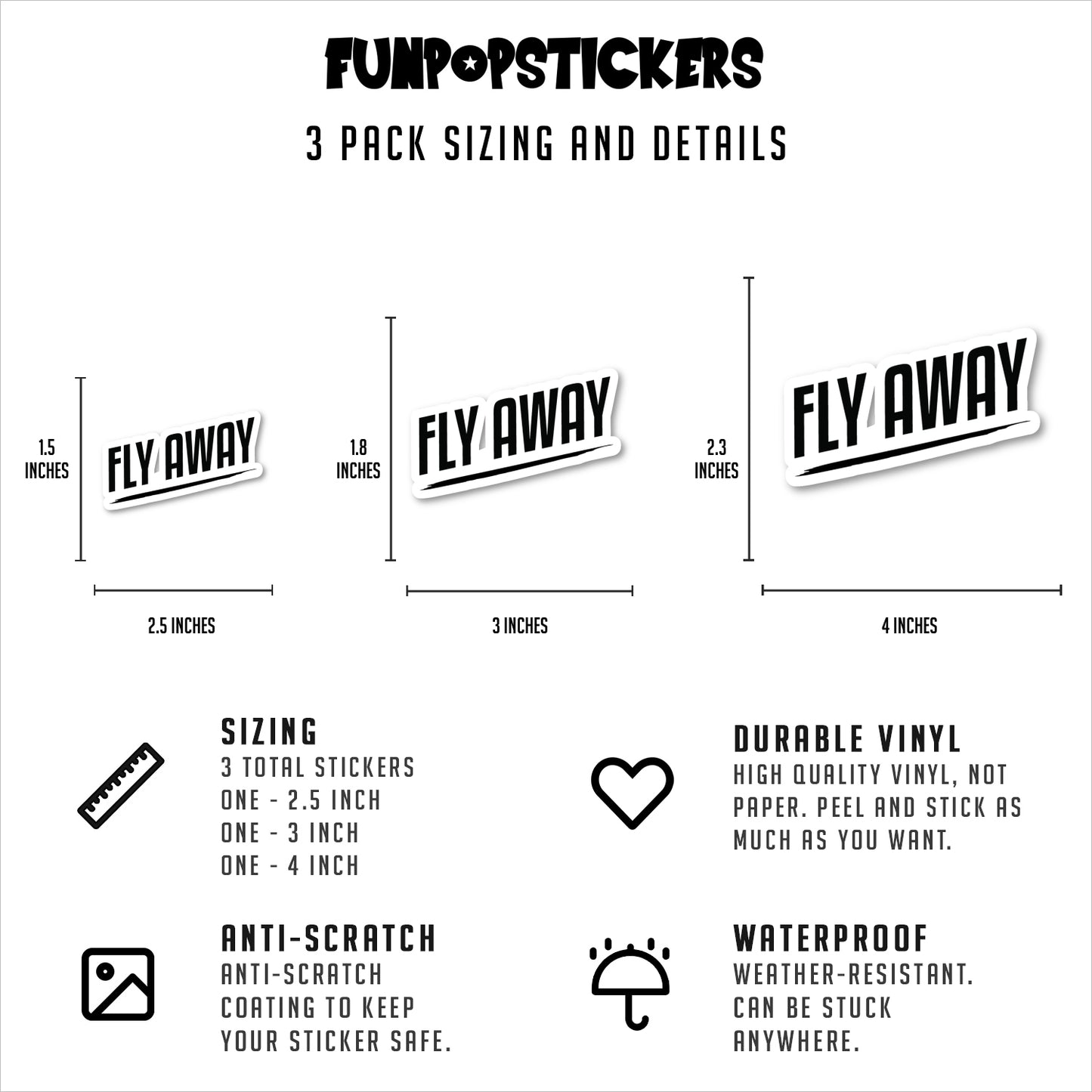 Fly Away Vinyl Stickers