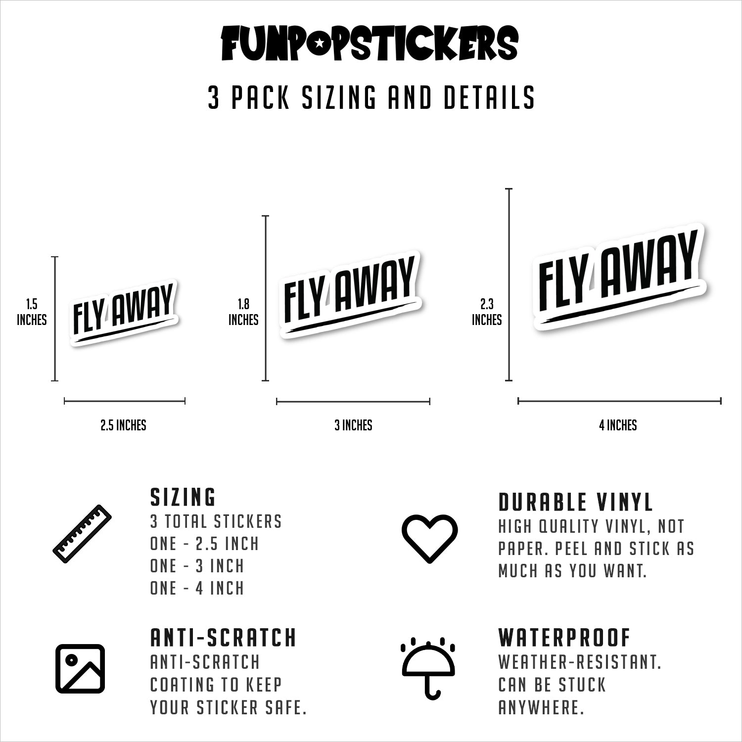 Fly Away Vinyl Stickers