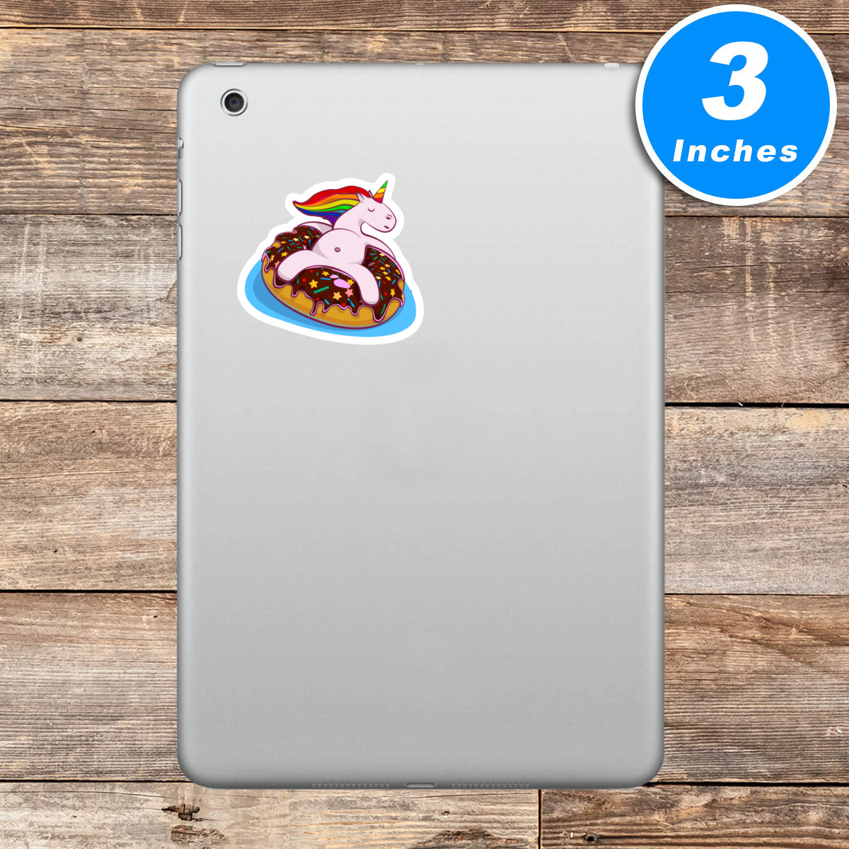 Unicorn On A Donut Floaty Vinyl Stickers
