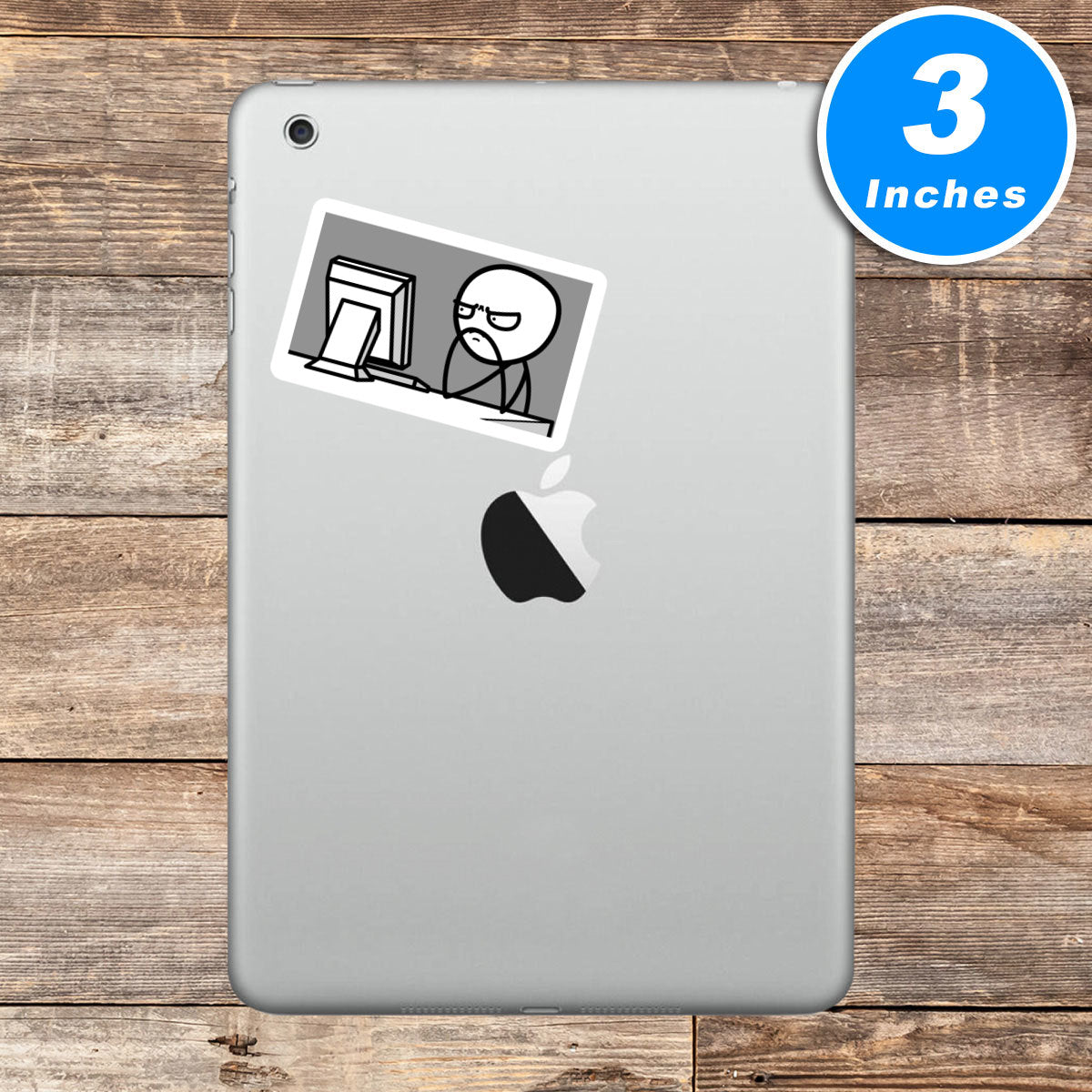 Funny Man Sitting At Computer MEME Vinyl Stickers