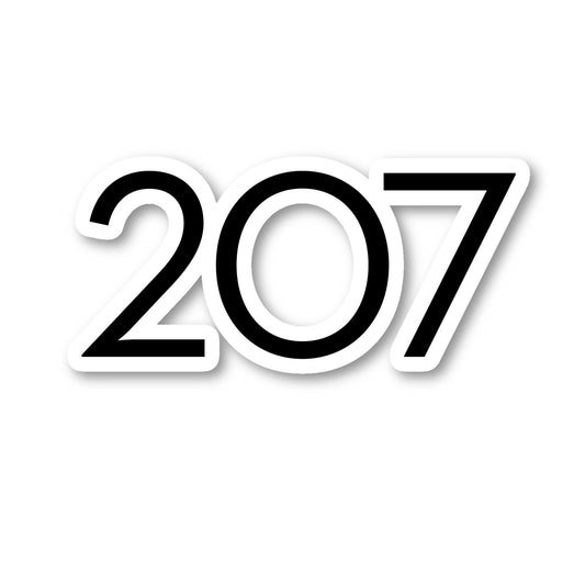 Portland Maine 207 Area Code Vinyl Sticker