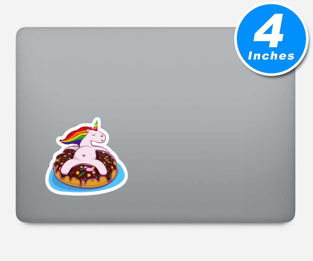 Unicorn On A Donut Floaty Vinyl Stickers