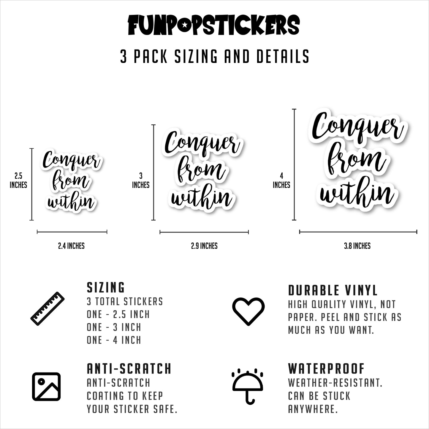 Conquer Vinyl Stickers