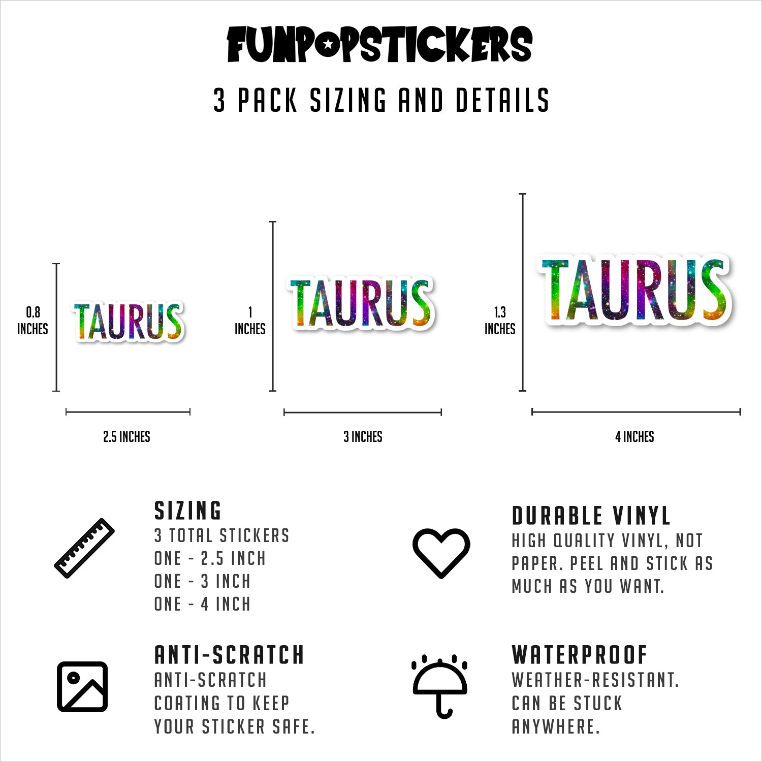 Taurus Astrology Sign Vinyl Stickers