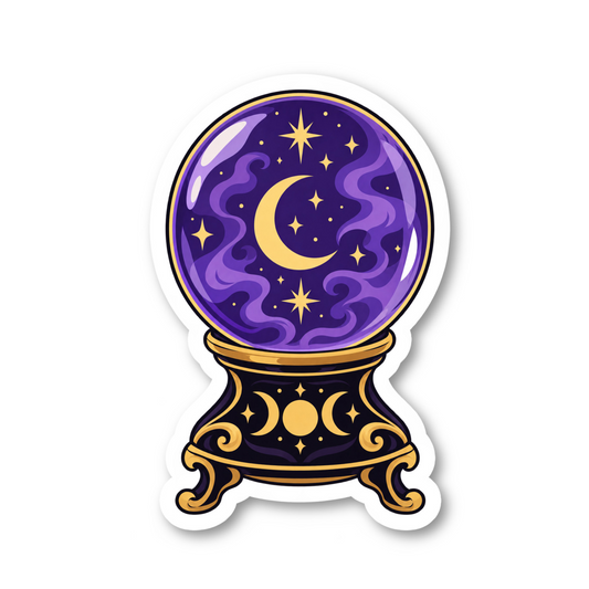 Witchy Crystal Ball Tarot Sticker Vinyl Sticker