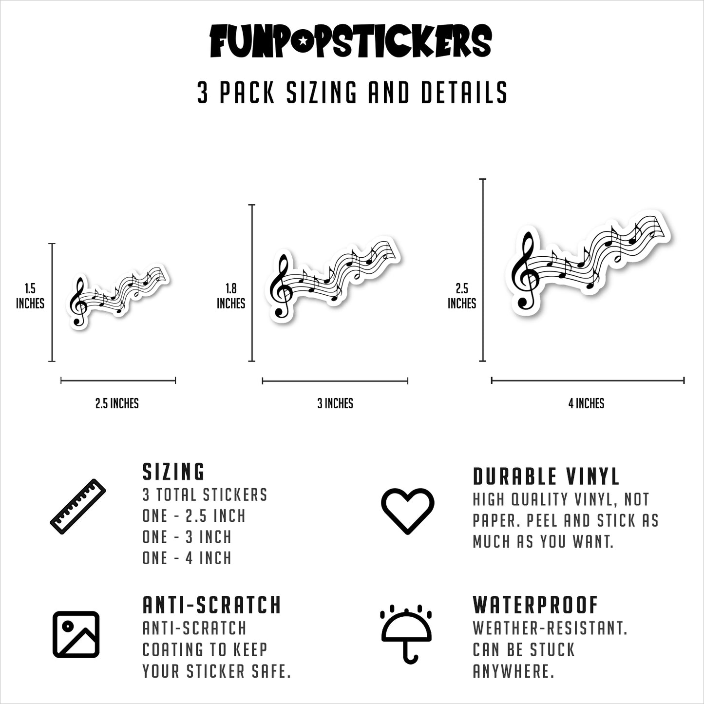 Musical Staff Vinyl Stickers