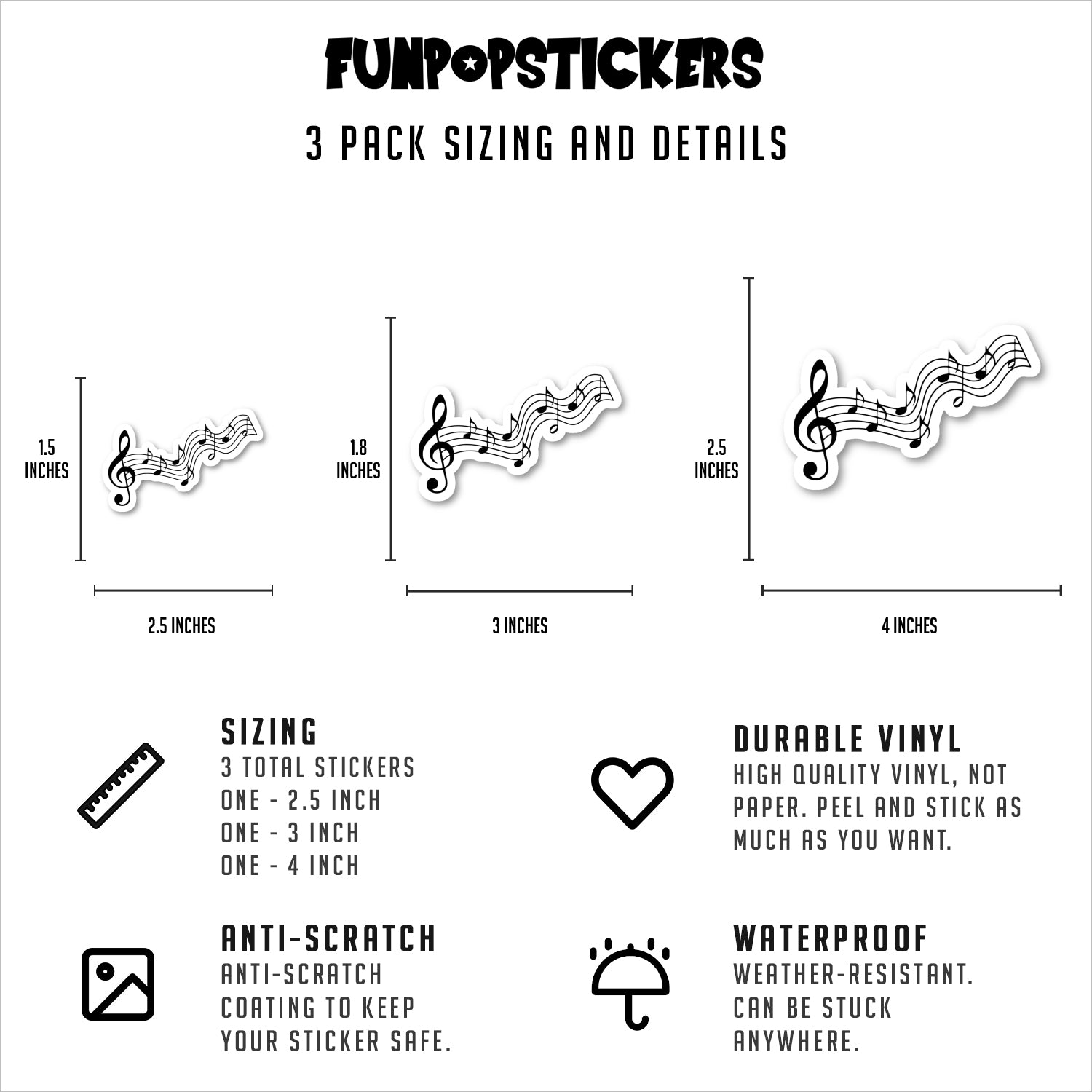 Musical Staff Vinyl Stickers