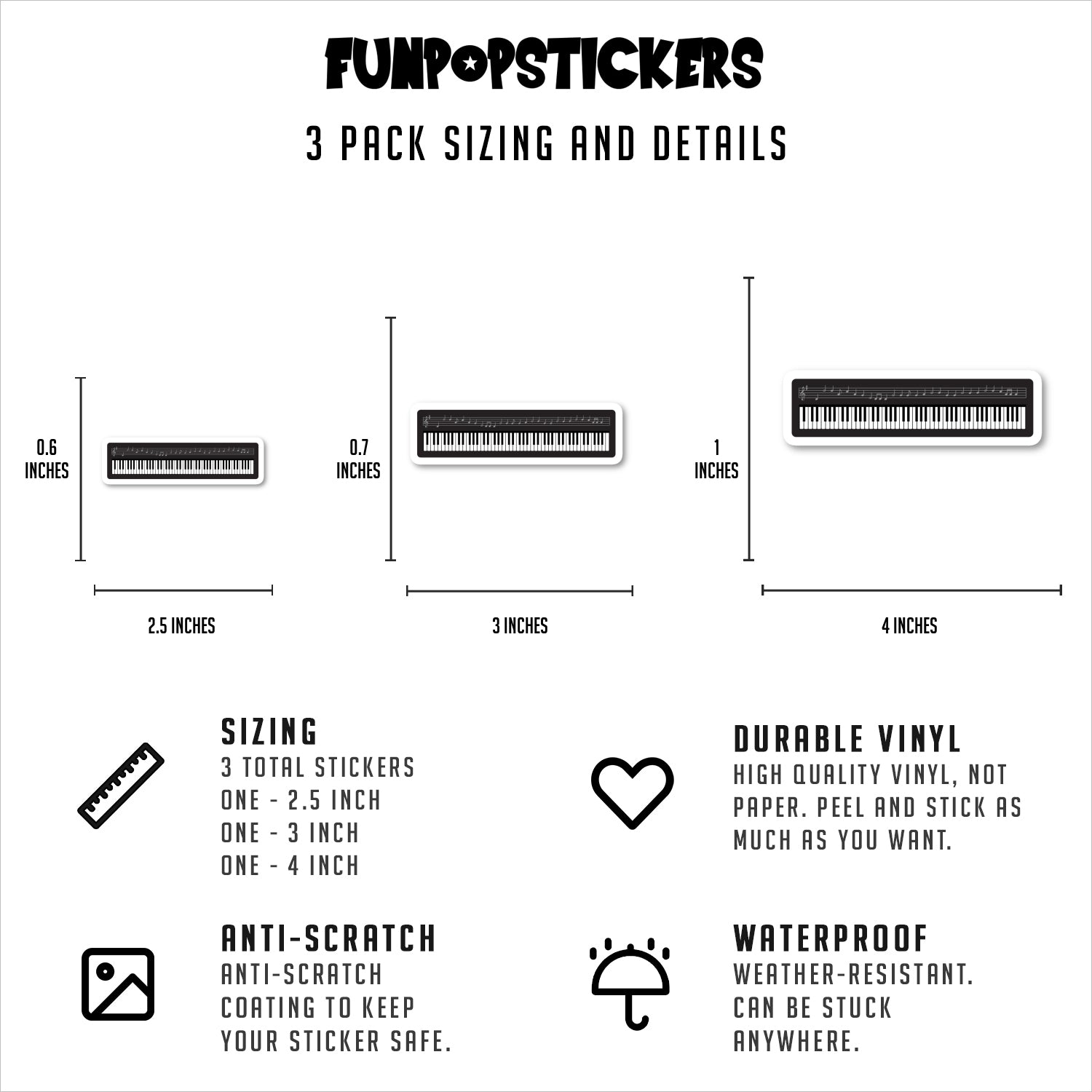 Musical Piano Vinyl Stickers