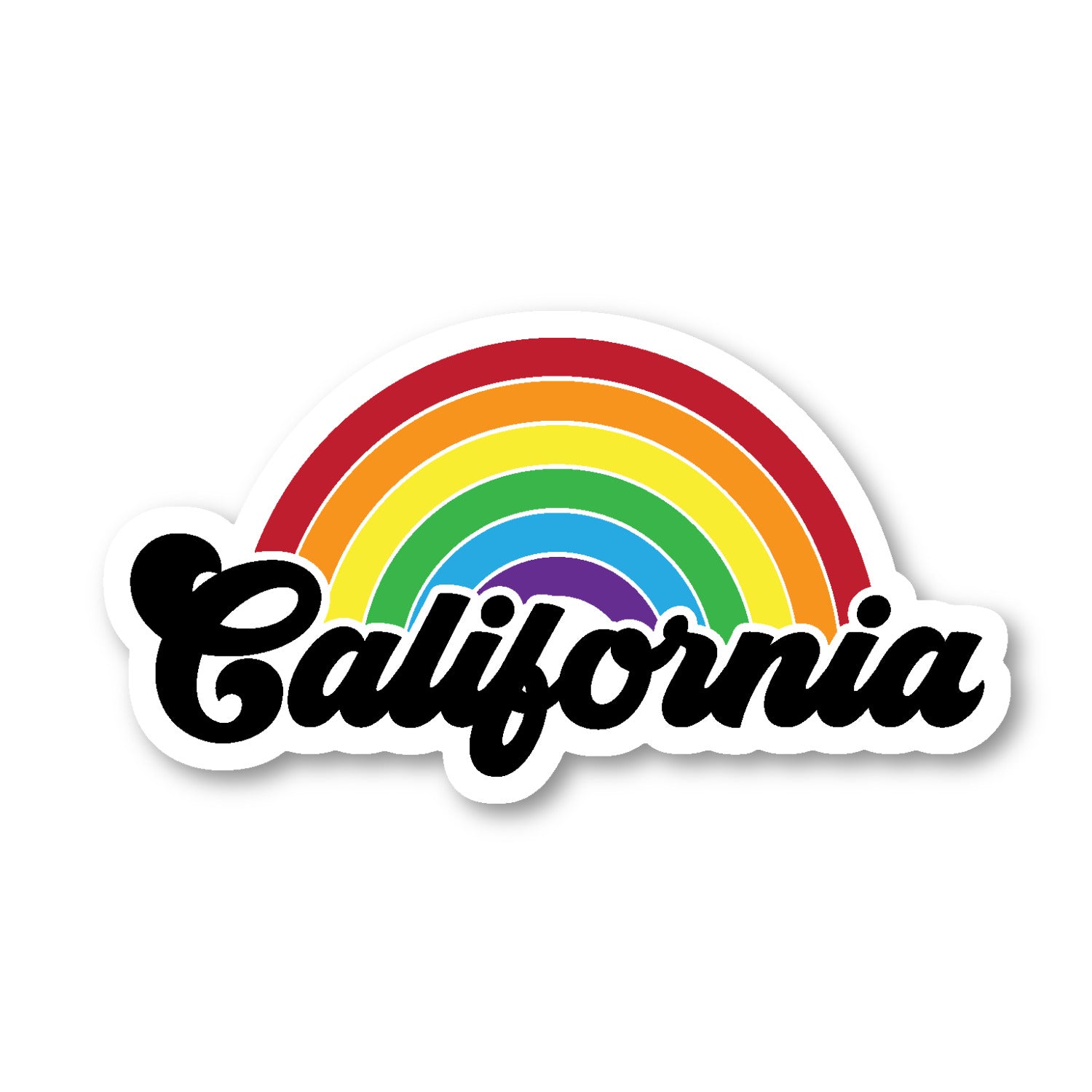 California Retro Rainbow Vinyl Sticker