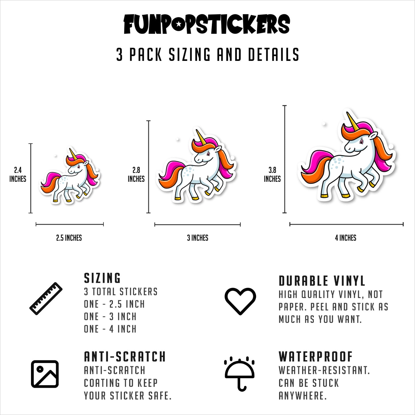 Unicorn Pink Vinyl Stickers