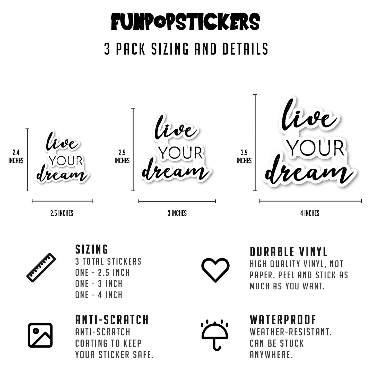 Live Your Dream Vinyl Stickers