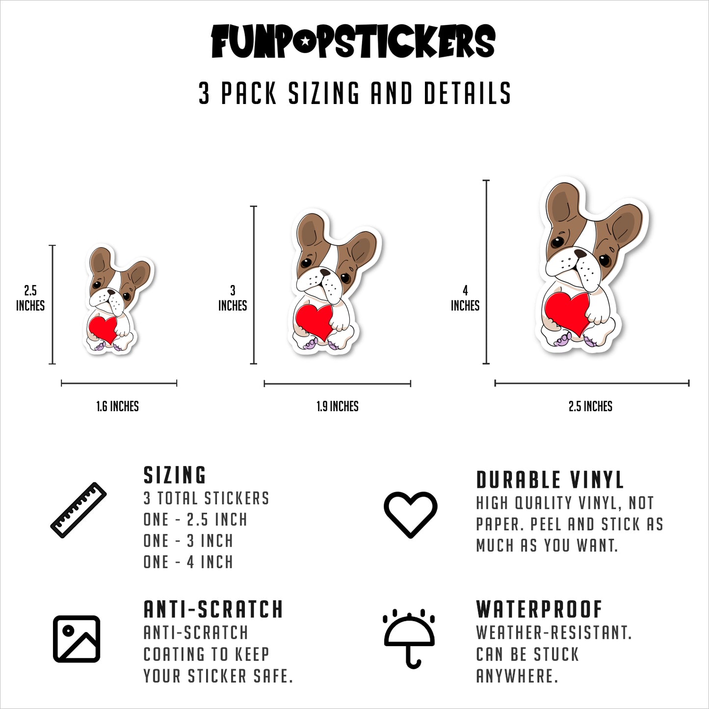 Frenchie Vinyl Stickers