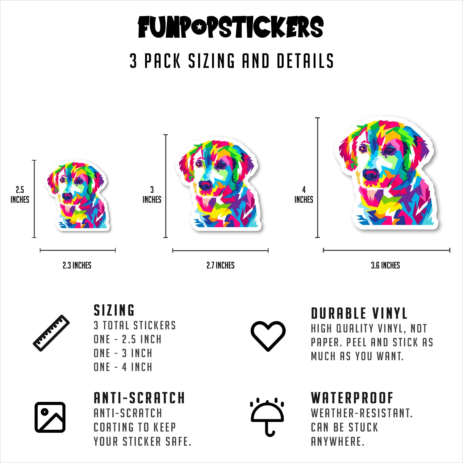 Colorful Dog Vinyl Stickers
