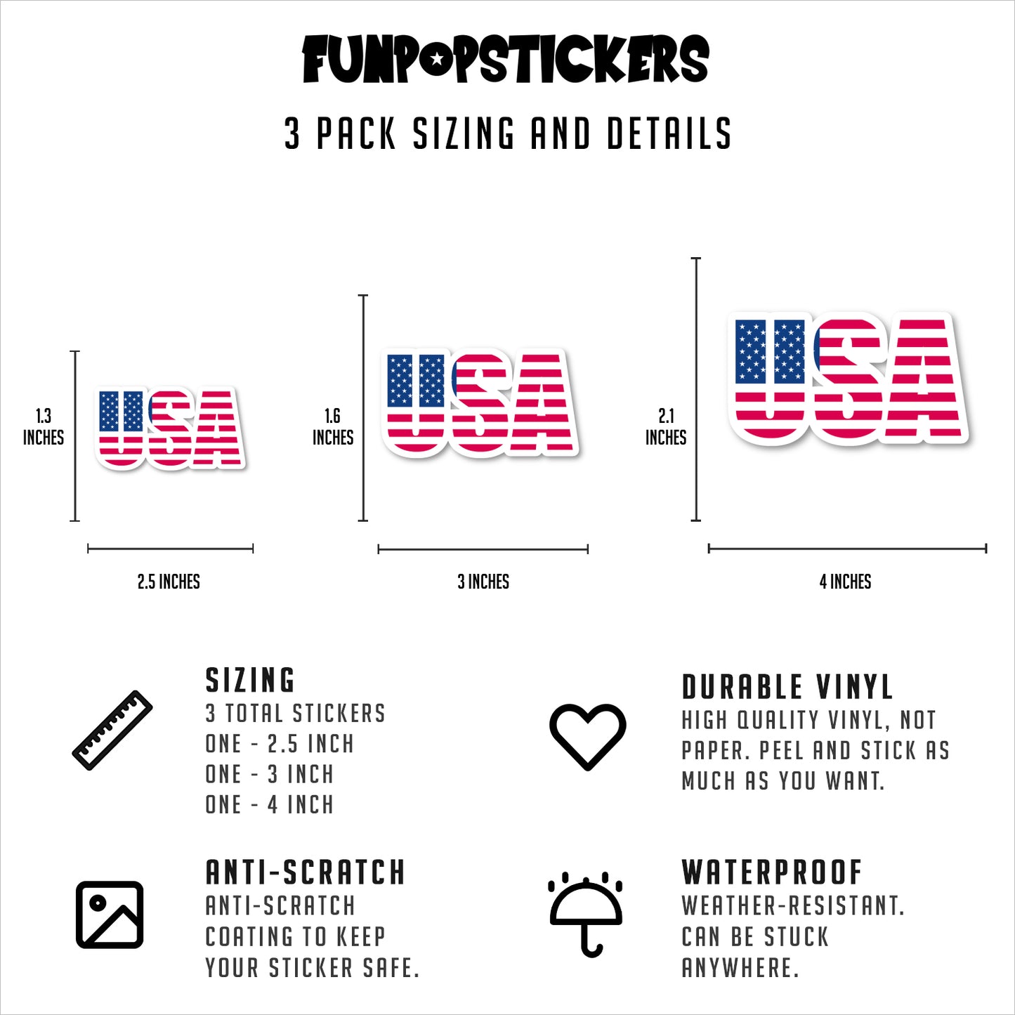 Usa United States America Vinyl Stickers