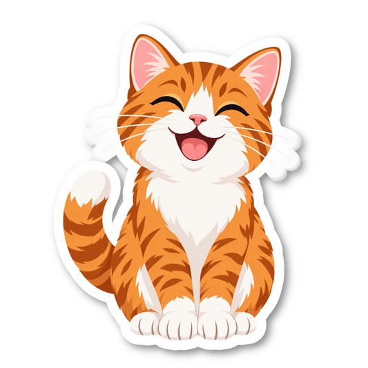 Happy Cat Vinyl Sticker