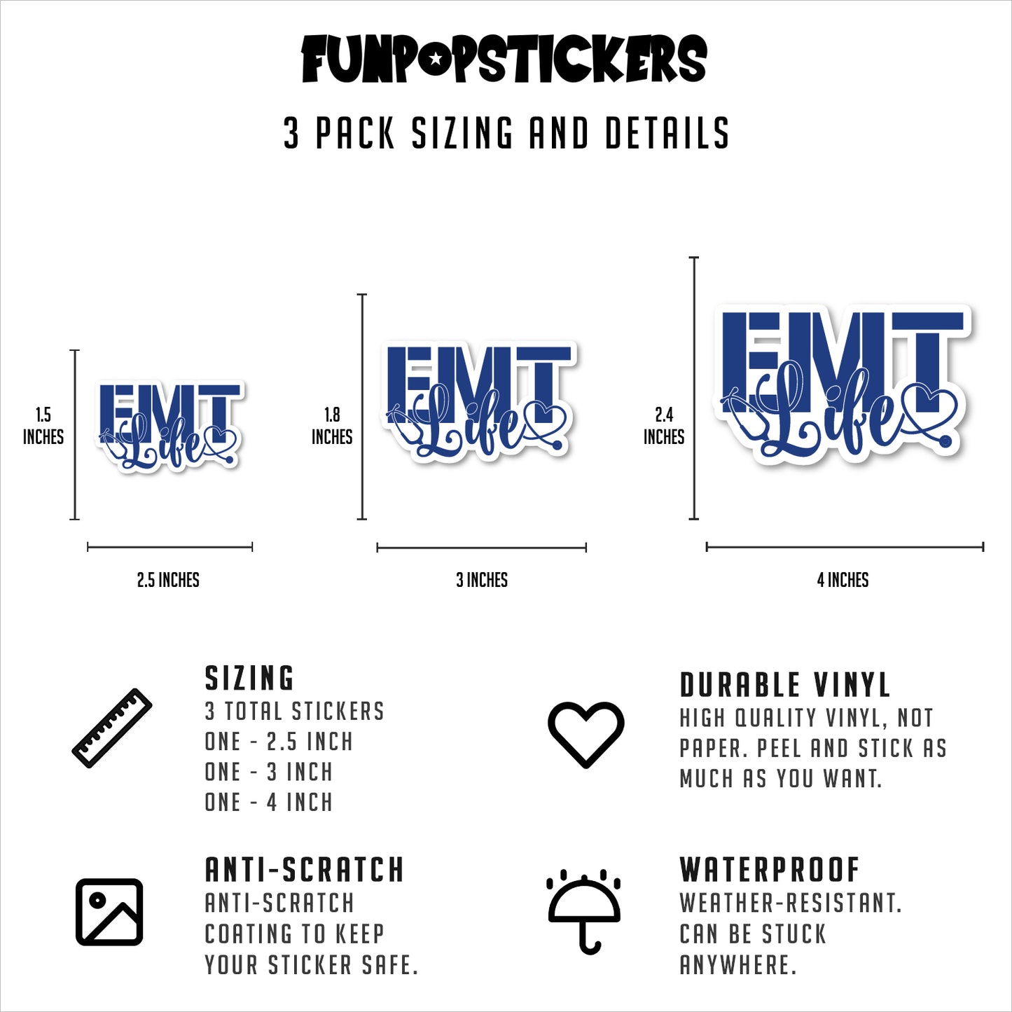 EMT Life Vinyl Stickers