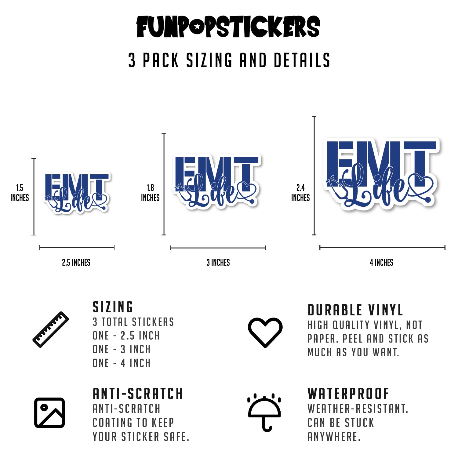 EMT Life Vinyl Stickers
