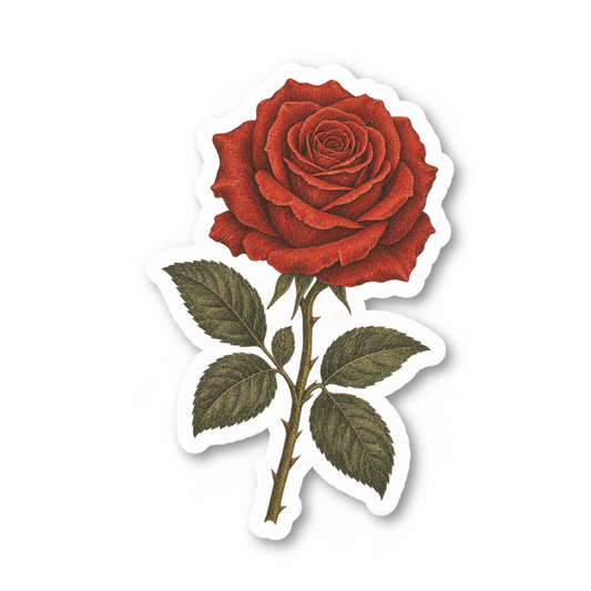 Red Rose Vinyl Sticker