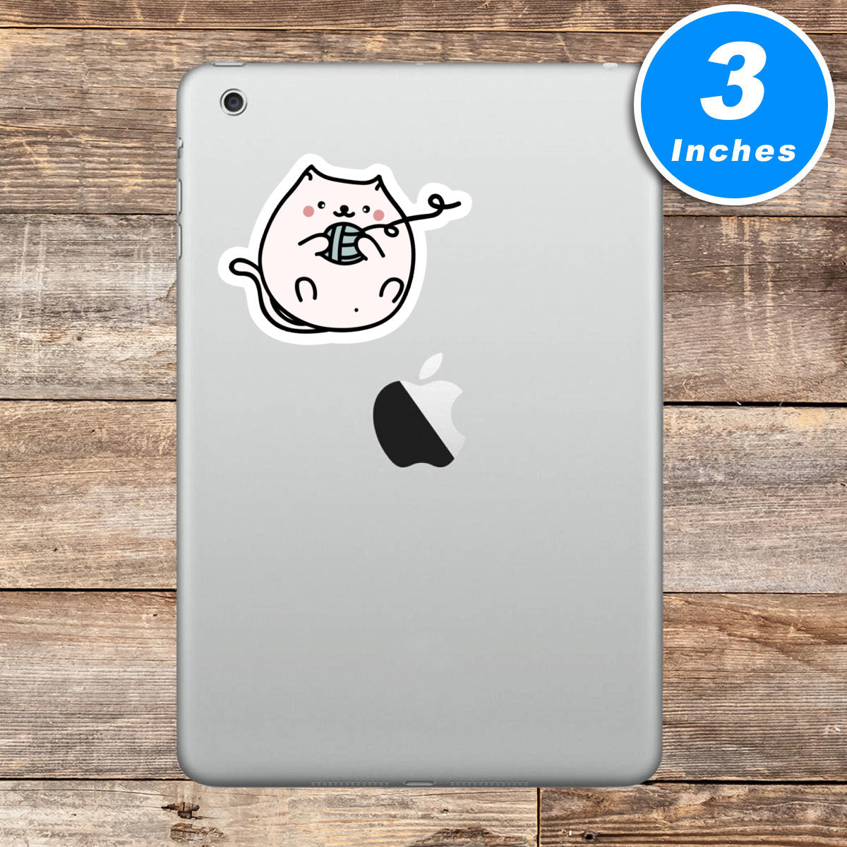 Cute Kitten Playing With Yarn Vinyl Stickers