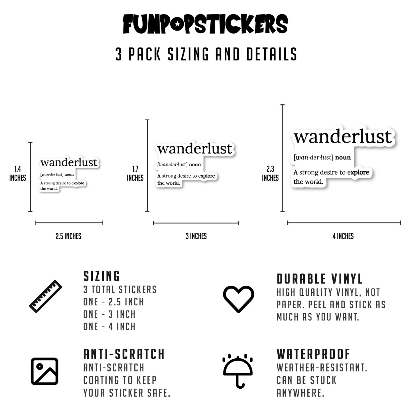 Wanderlust A Strong Desire To Explore Definition Vinyl Stickers