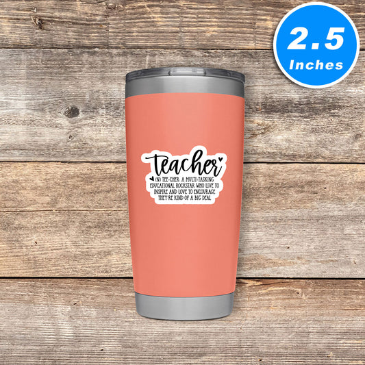 Teacher Definition Multi Tasking Educational Rockstar Vinyl Stickers