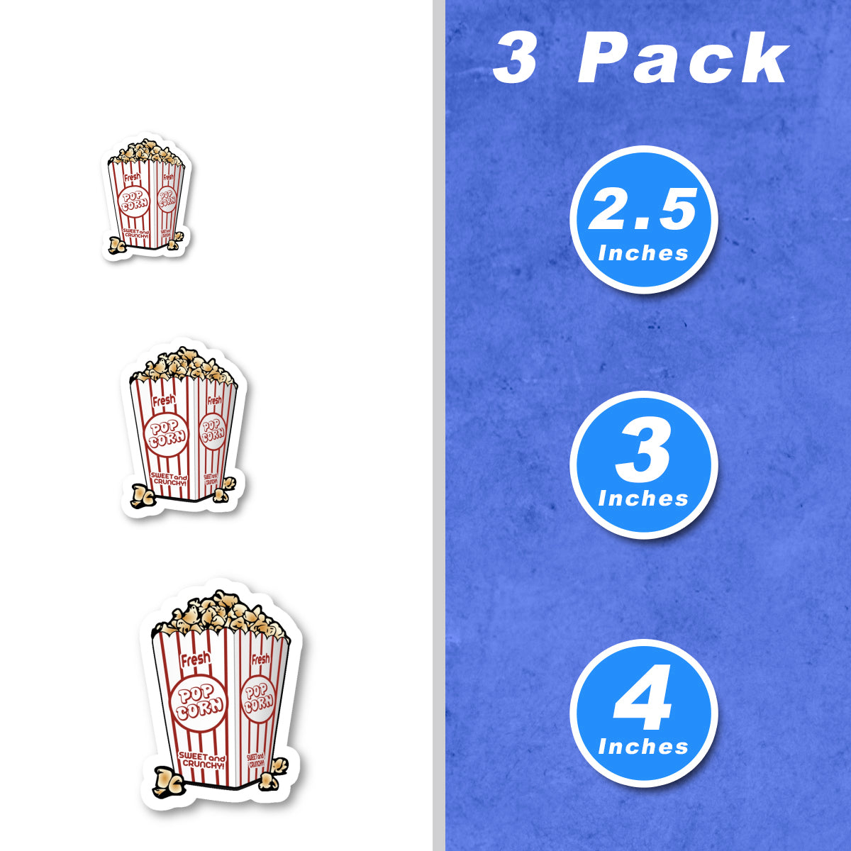 Popcorn Vinyl Stickers