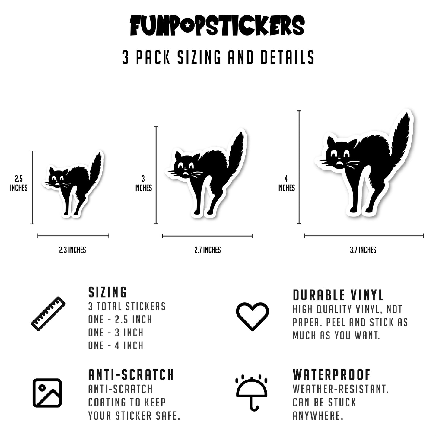 Scared Cat Vinyl Stickers