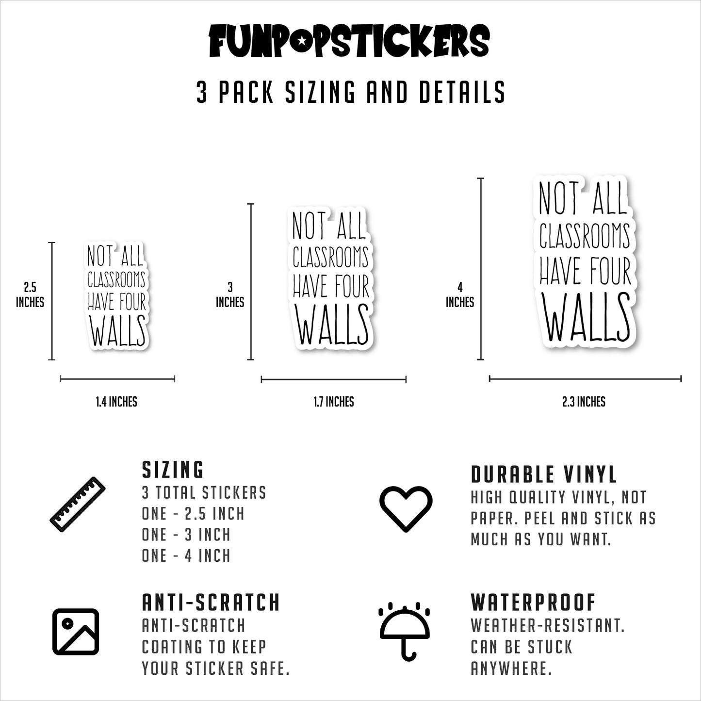 Not All Classrooms Have Four Walls Vinyl Stickers