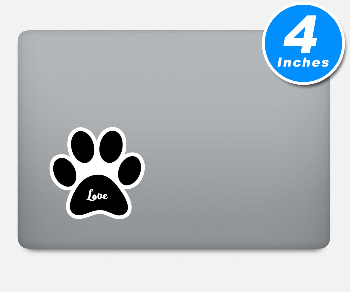Dog Paw Love Vinyl Stickers