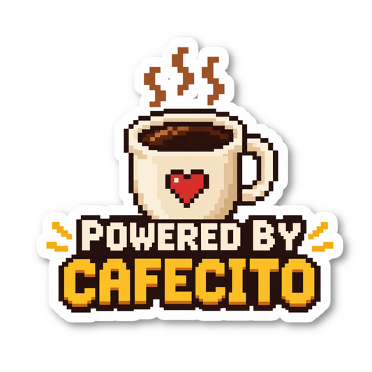 Powered By Cafecito Quote Vinyl Sticker