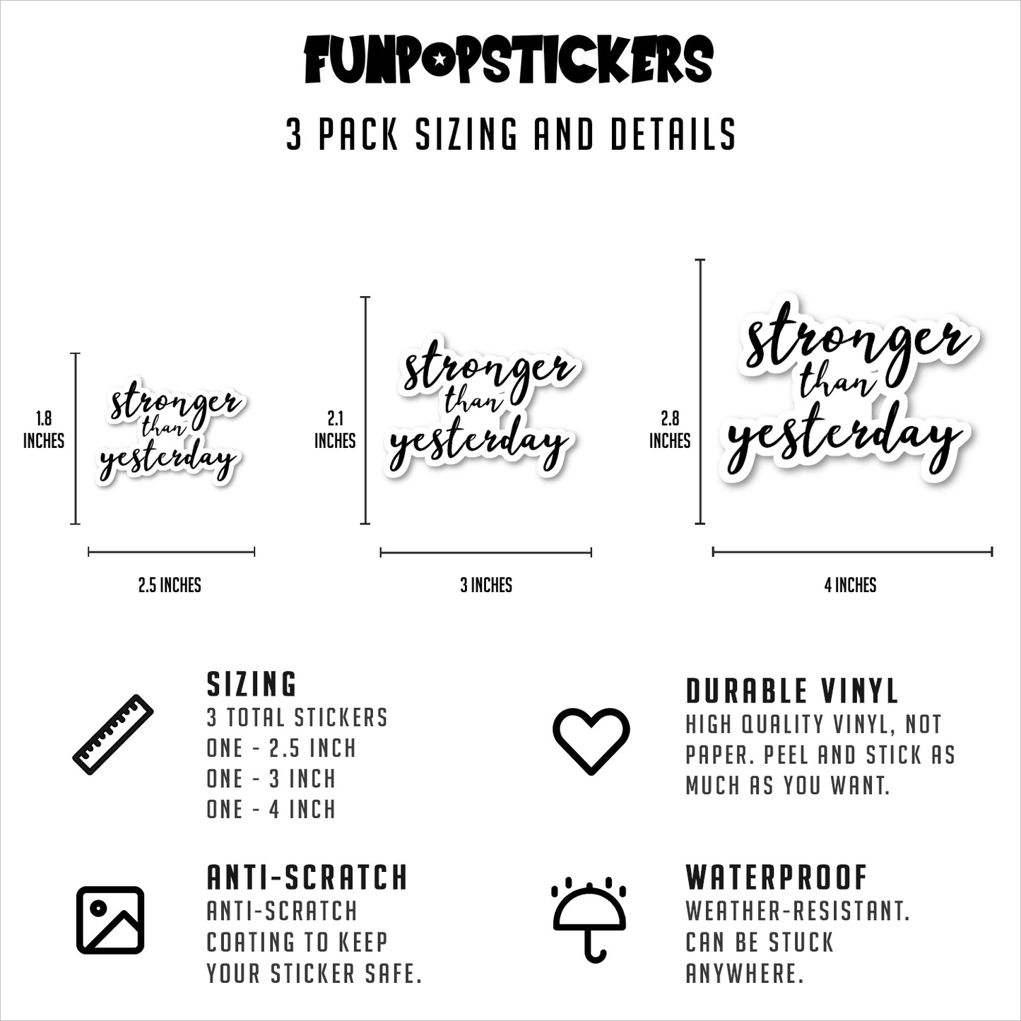 Stronger Than Yesterday Vinyl Stickers