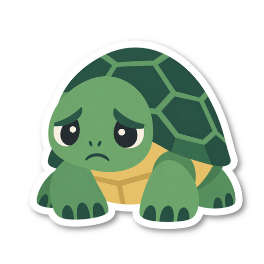 Sad Turtle Vinyl Sticker