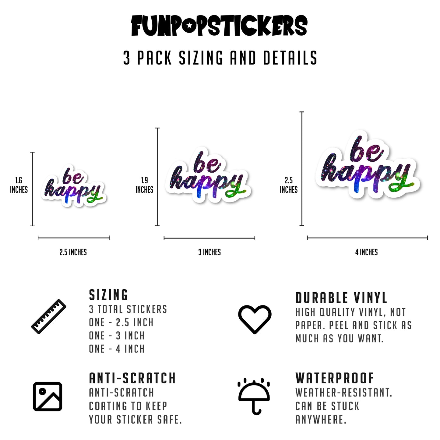 Be Happy Vinyl Stickers
