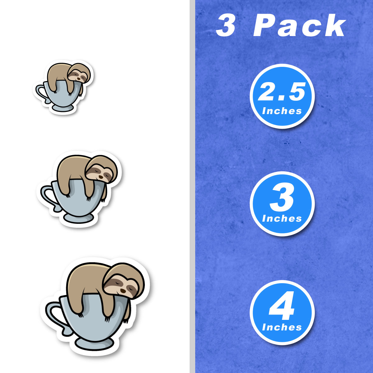 Lazy Sloth Vinyl Stickers