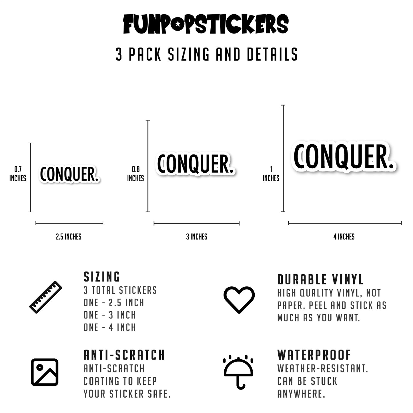 Conquer Vinyl Stickers