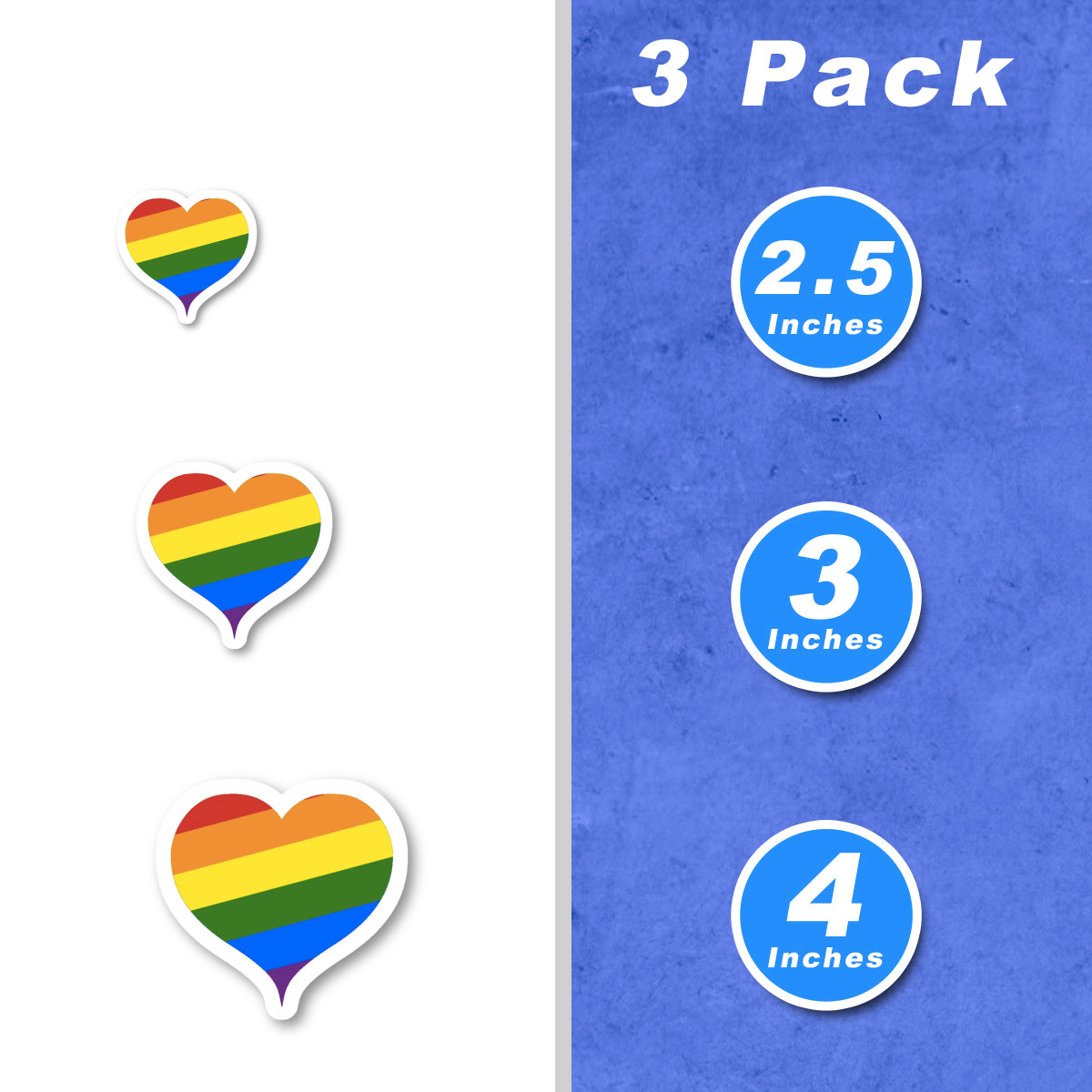 Gay Pride Heart Vinyl Stickers