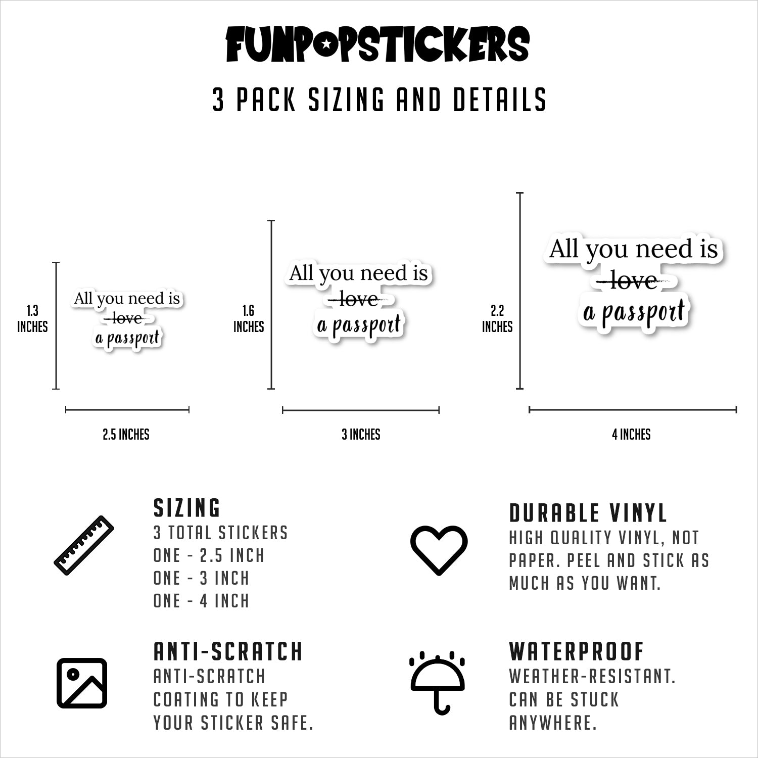 All You Need Is A Passport Vinyl Stickers