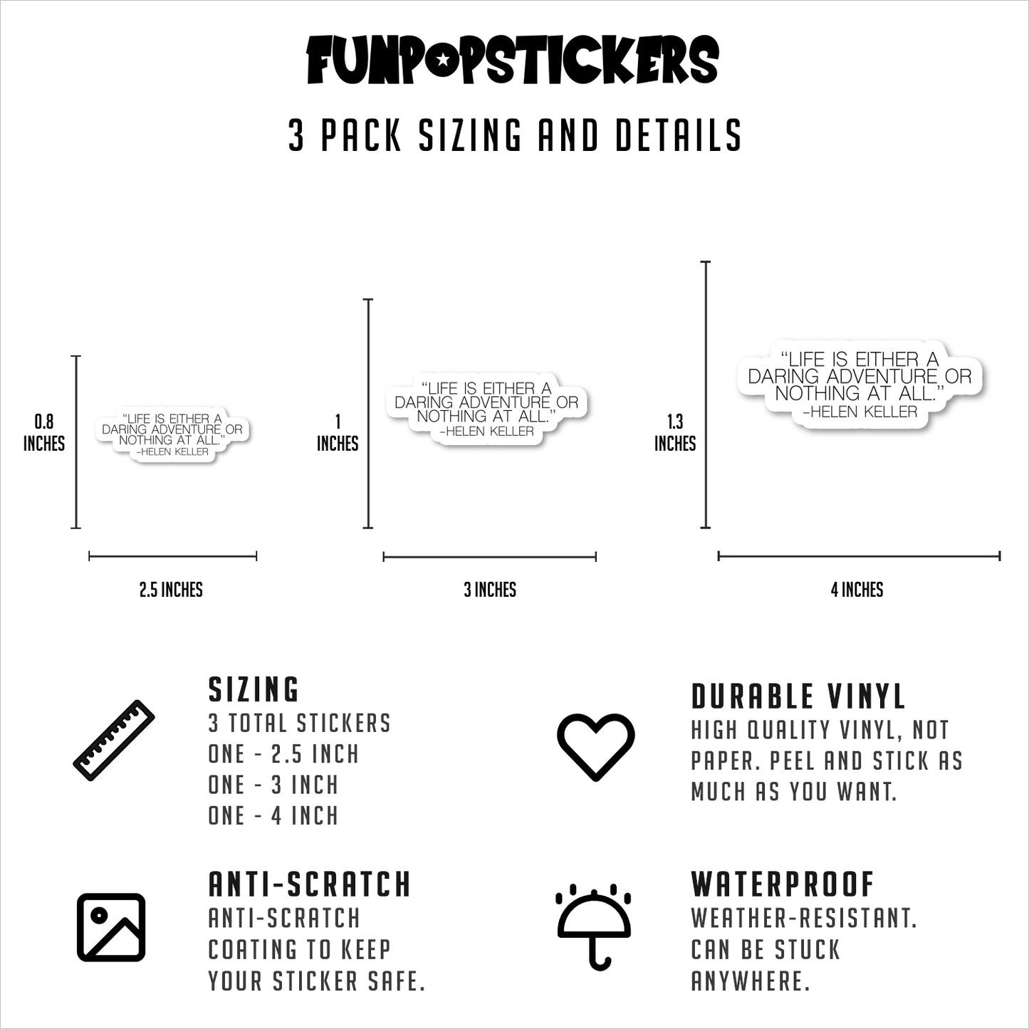 Helen Keller Vinyl Stickers