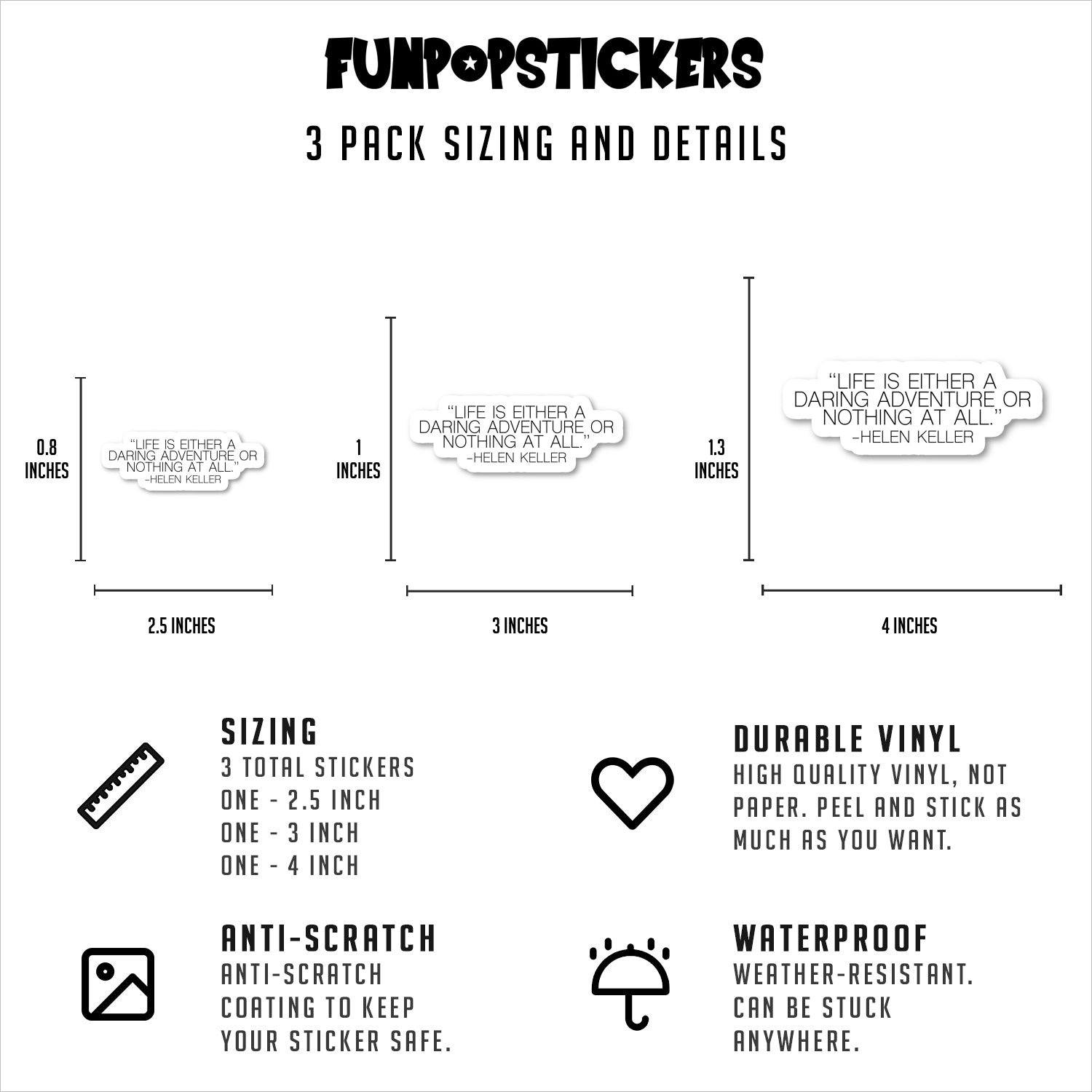 Helen Keller Vinyl Stickers