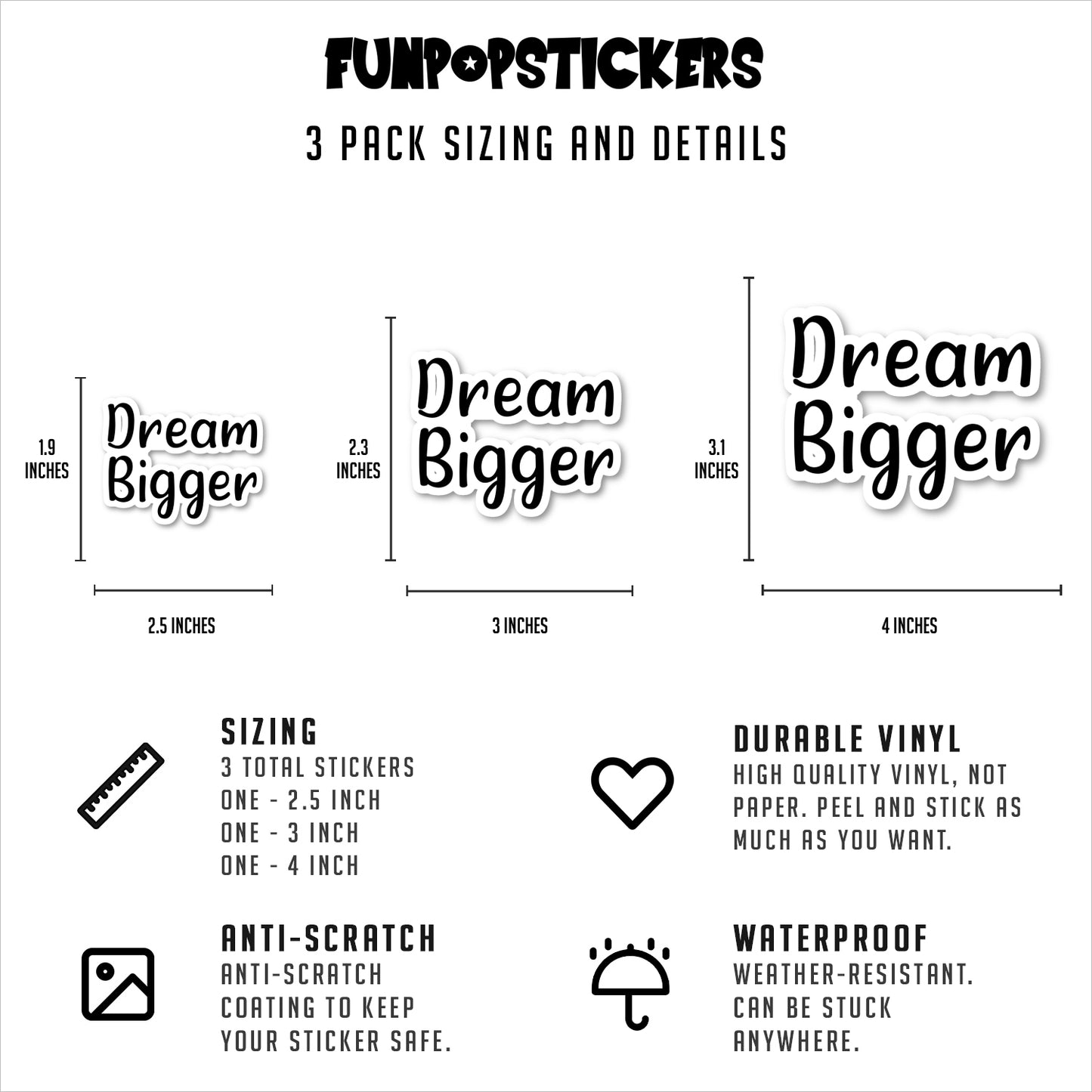 Dream Bigger Vinyl Stickers
