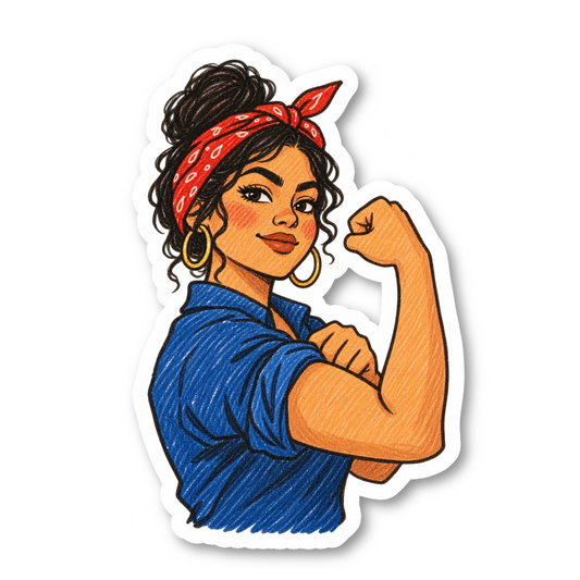 Strong Latina Woman Sticker Vinyl Sticker