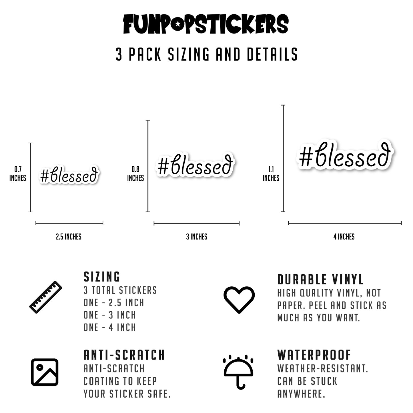 Hashtag Blessed Vinyl Stickers