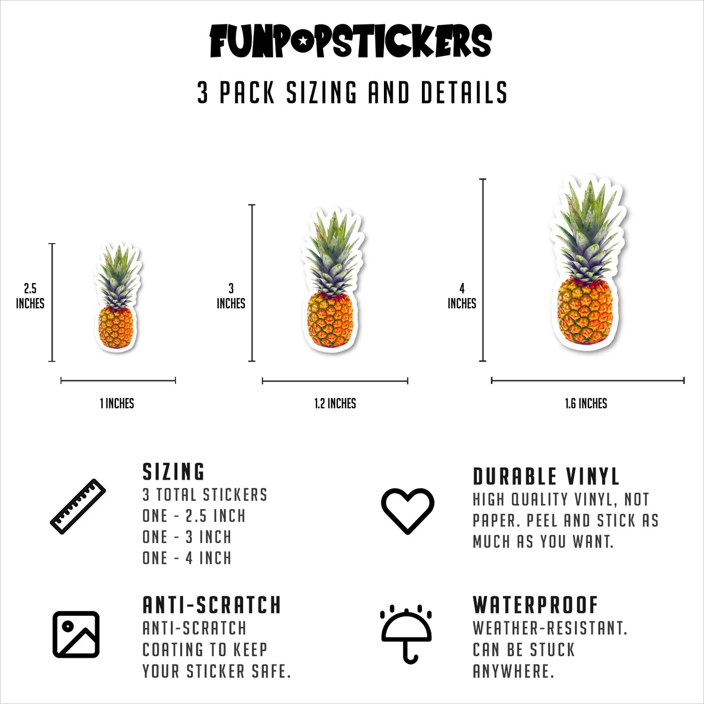 Pineapple Vinyl Stickers