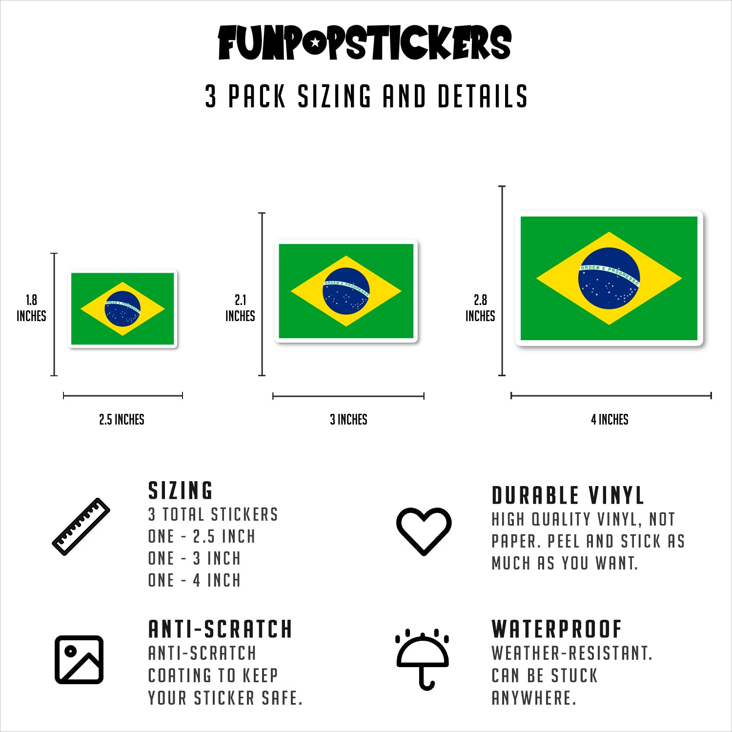 Brazil Brazillian Vinyl Stickers