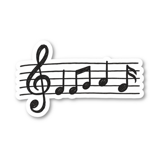 Musical Staff Sticker Vinyl Sticker