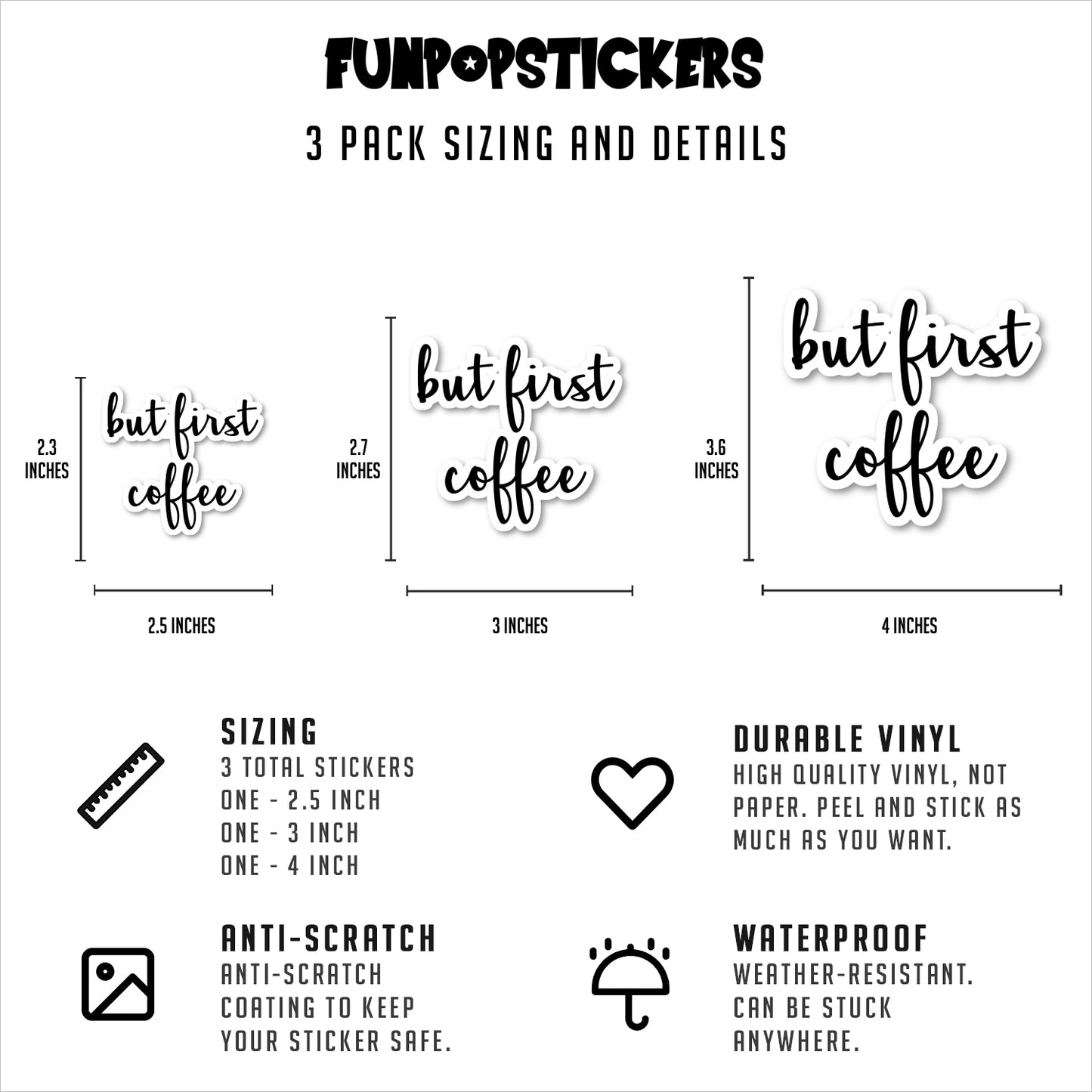 But First Coffee Vinyl Stickers